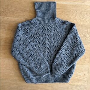 The Kooples Gray Knit Turtleneck Sweater